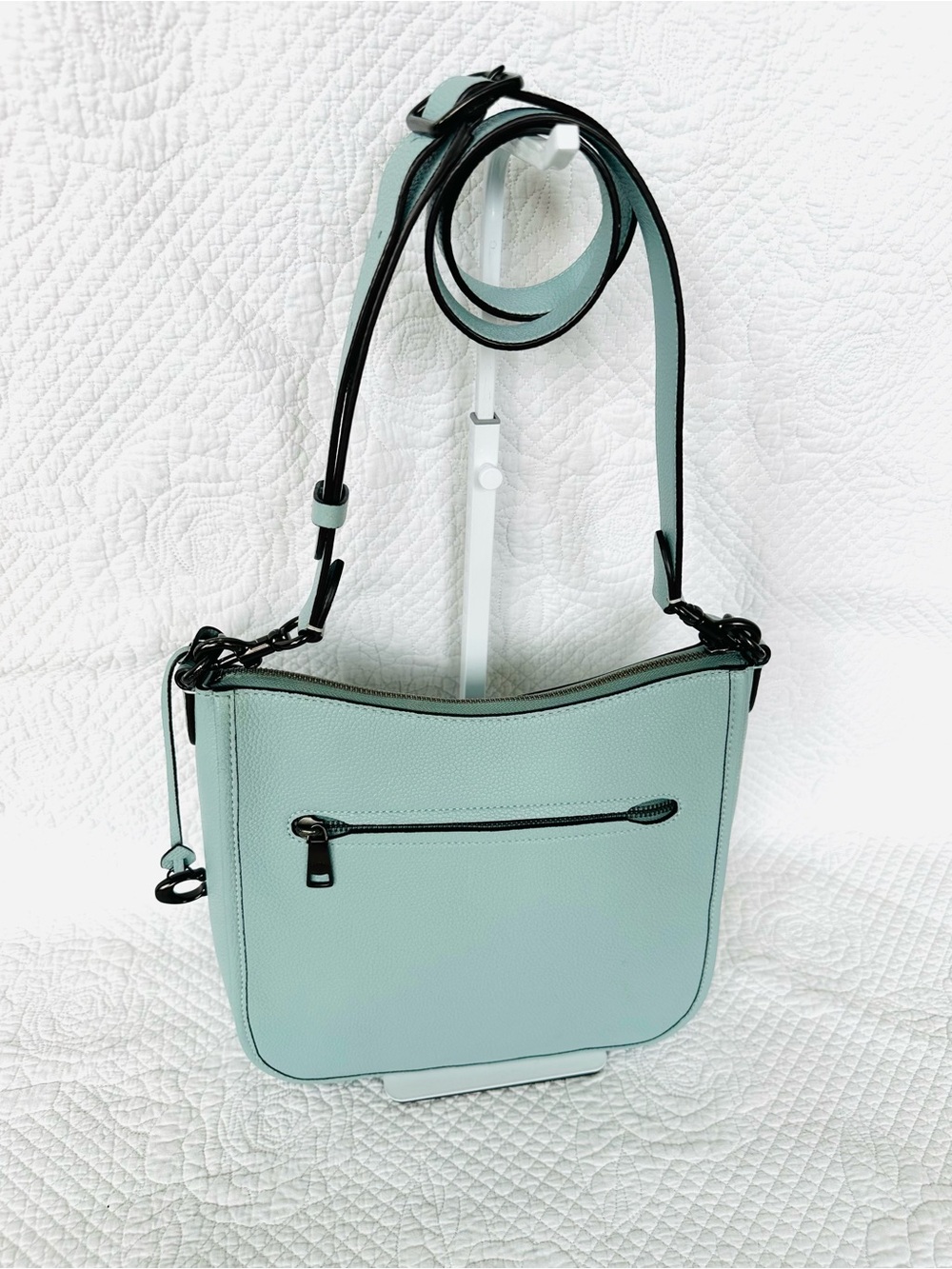 Coach Mint Green Crossbody with Black Trim